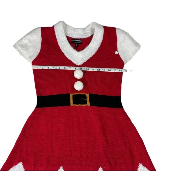 Allison Britney Red White Black V-Neck Sweater Dress Sz S NWOT Mrs Santa Claus - Picture 12 of 14
